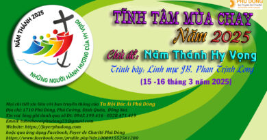 Tĩnh Tâm Mùa Chay – Năm Thánh Hi Vọng